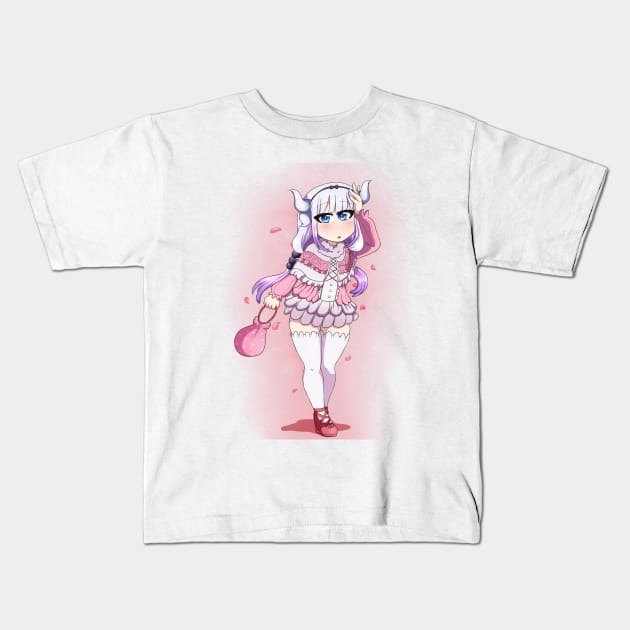 Kanna Kamui (Dragon Maid) Kids T-Shirt by PinklemonAID